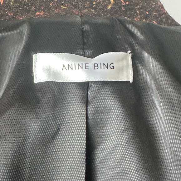 Anine Bing Crop Double Breasted Blazer Brown Size Small - Picture 7 of 11